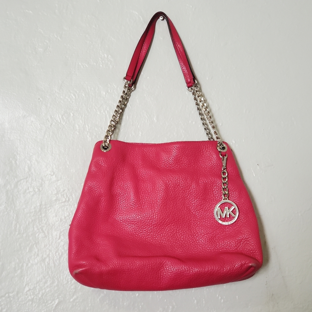 Michael Kors Jet Set Chain Shoulder Strap Pebbled Leather Purse